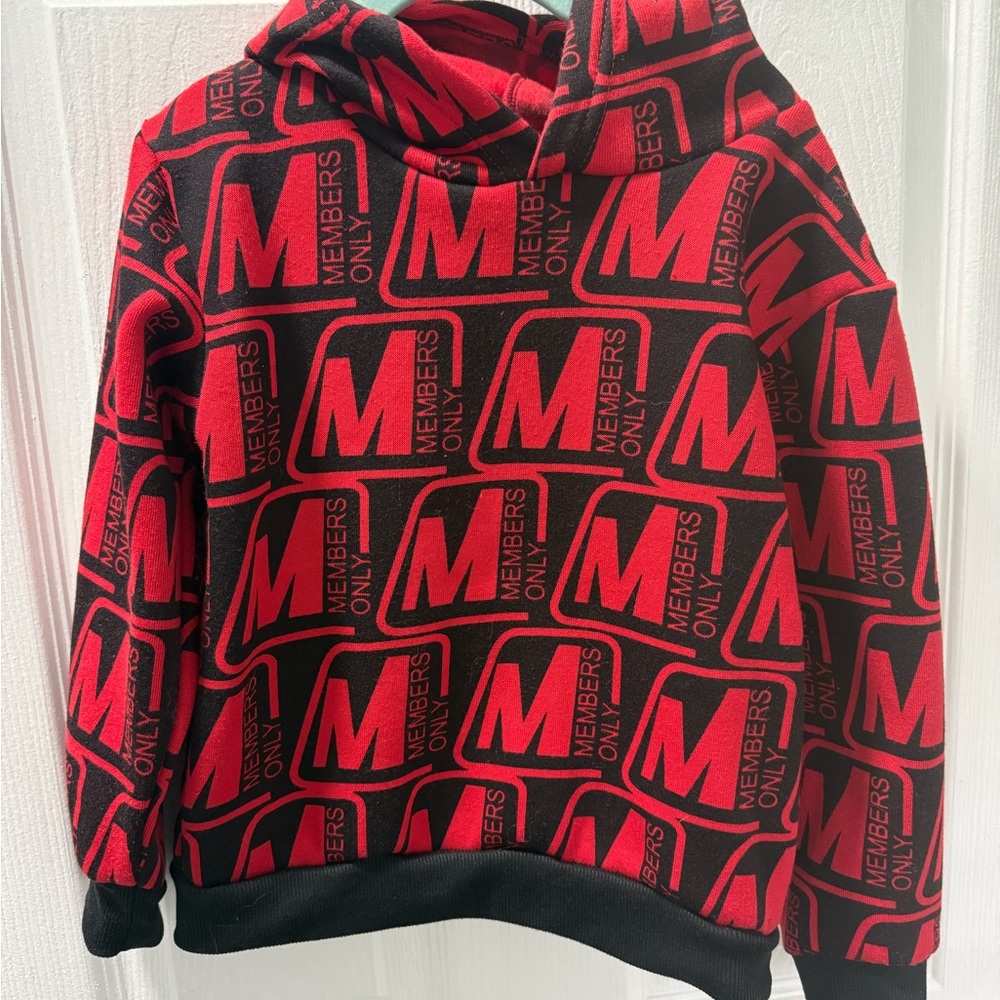 Members Only Red and Black Graphic Jacket
